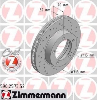 Диск гальмівний Toyota Land Cruiser, Lexus LX ZIMMERMANN 590.2573.52