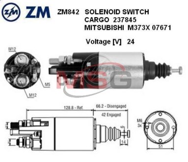 Реле втягуюче стартера ZM zm842